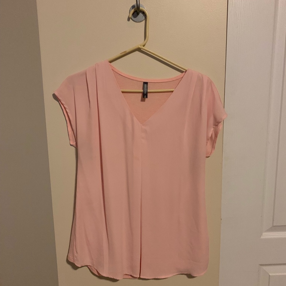 Pink short sleeve blouse